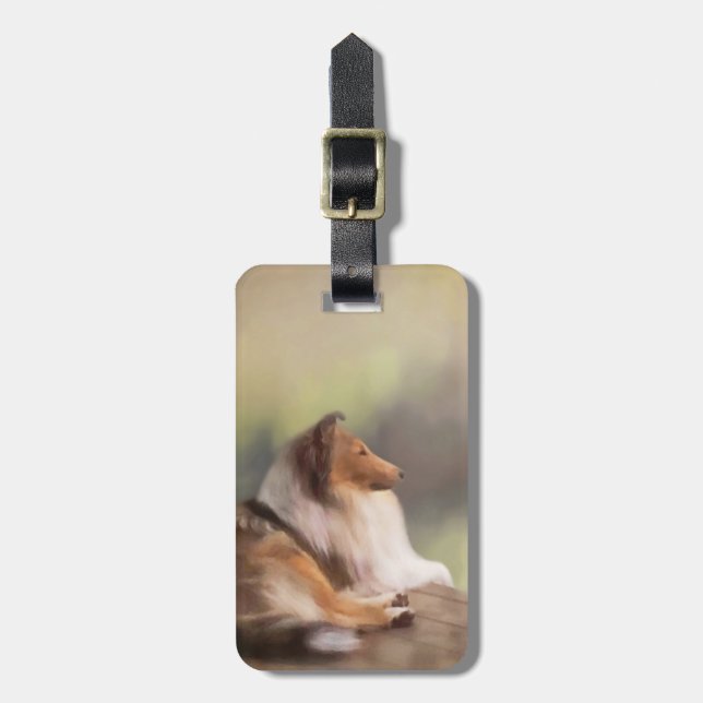 Rough Collie Luggage Tag (Front Vertical)