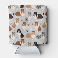 Rough Collie Paws and Bones Can Cooler