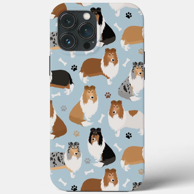Rough Collie Paws and Bones Case-Mate iPhone Case (Back)