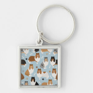 Rough Collie Paws and Bones Key Ring