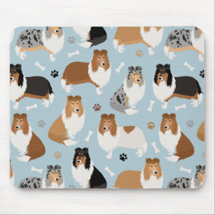 Rough Collie Paws and Bones Mouse Mat