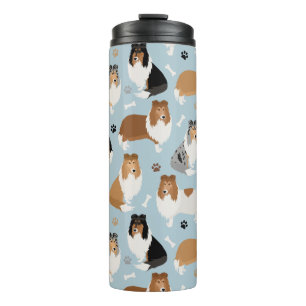 Rough Collie Paws and Bones Thermal Tumbler