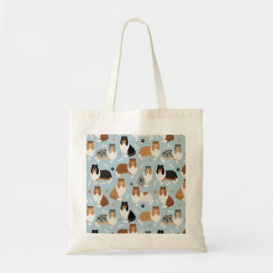 Rough Collie Paws and Bones Tote Bag