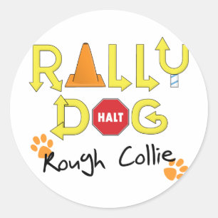 Rough Collie Rally Dog Classic Round Sticker