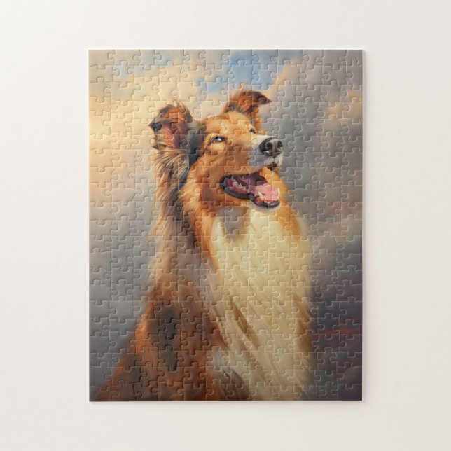 Rough collie / Scottish collie Jigsaw Puzzle (Vertical)