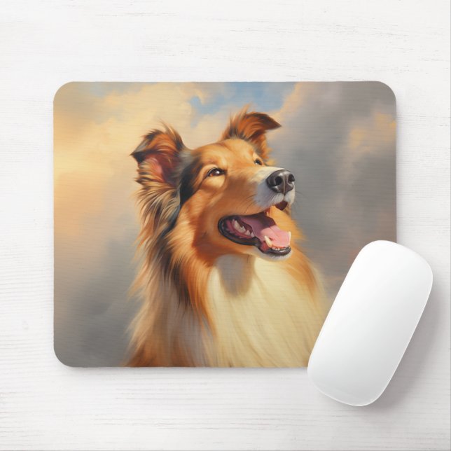 Rough collie / Scottish collie Mouse Mat (With Mouse)