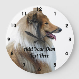 Rough Collie Sheep Dog Large Clock