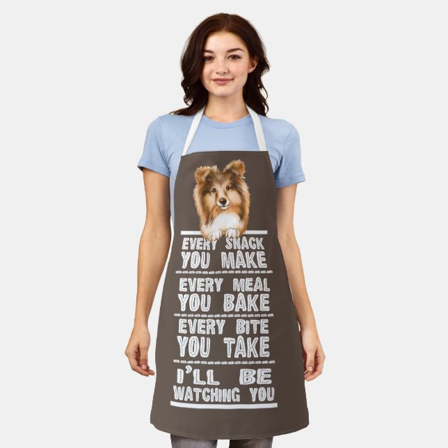 Rough Collie Sheltie Dog Every Snack You Make Apron (Worn)