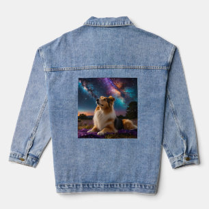 Rough Collie Under the Stars Denim Jacket