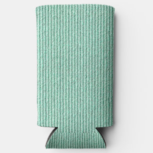 Rough Corduroy Stripes in Leafy Green Seltzer Can Cooler