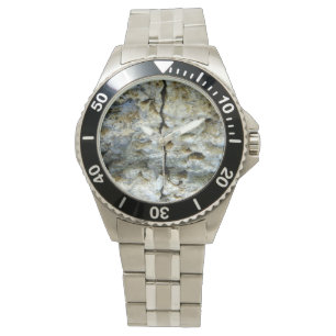 Rough cracked stone wrist watch