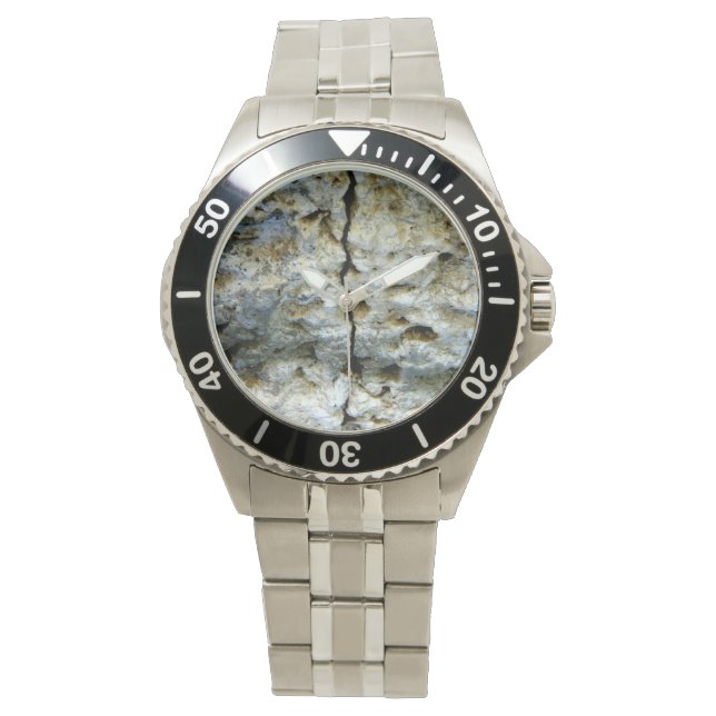 Rough cracked stone wrist watch (Front)