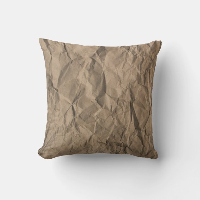 Rough crumpled paper: recycled texture cushion (Front)