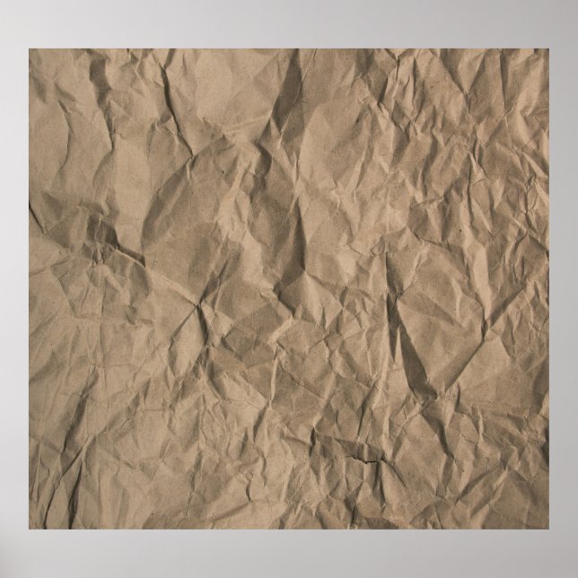 Rough crumpled paper: recycled texture poster (Front)