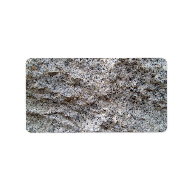 Rough Cut Granite Stone Texture Label (Front)