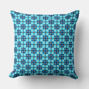 Rough cyan chess pieces generating new squares cushion
