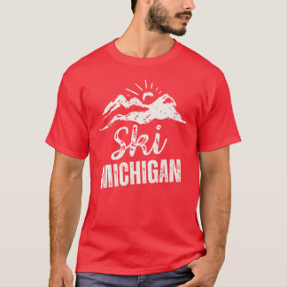 Rough Distressed Ski Michigan Oversized T-Shirt