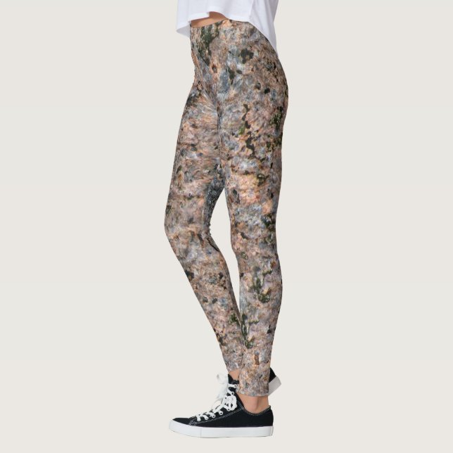 Rough Geology Neutral Rock Texture Photo Leggings (Left)