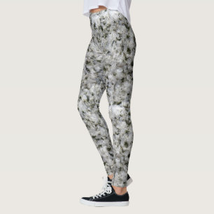 Rough Geology White Granite Rock Texture Photo Leggings