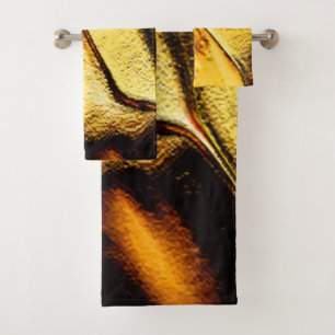 Rough golden orange dunes, with dark parts bath towel set