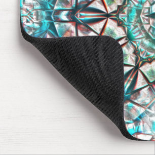 Rough kaleidoscope in burnt cyan by red strokes mouse mat