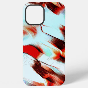 Rough light cyan and strong red iPhone 12 pro max case