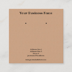 Rough Light Tan Texture Jewellery Display Square Business Card