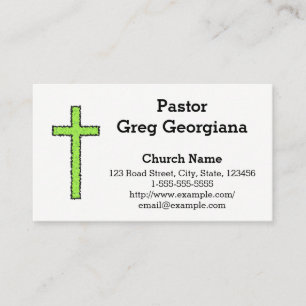 Rough-Looking Green & Black Cross Business Card