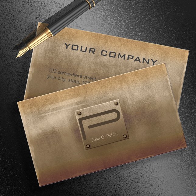 Rough Metal Plate Bronze ID327 Business Card (Creator Uploaded)