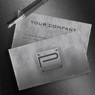 Rough Metal Plate Grey ID327 Business Card