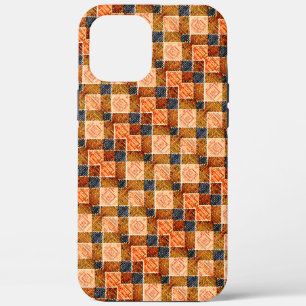 Rough orange chess parts forming new square shapes iPhone 12 pro max case