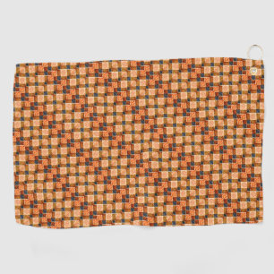Rough orange chess parts forming new square shapes golf towel