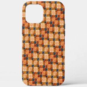 Rough orange chess parts forming new square shapes iPhone 12 pro max case