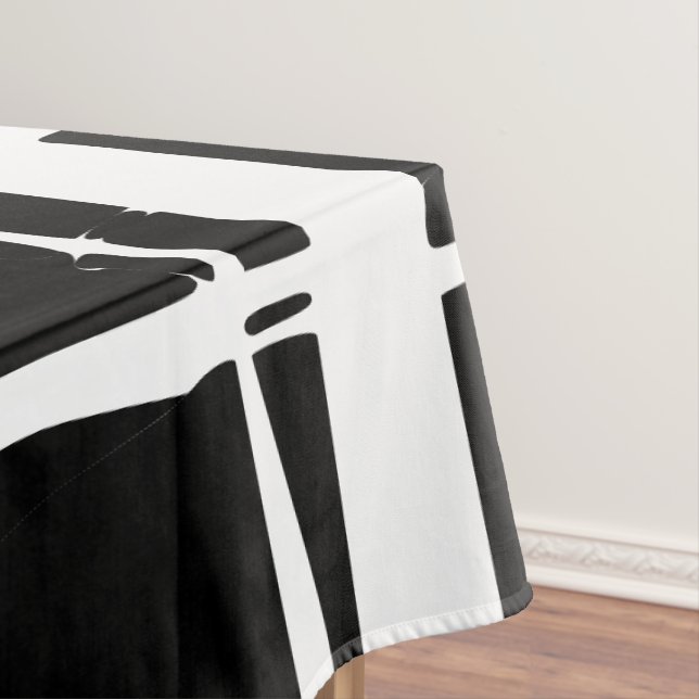 Rough paint abstract tablecloth (In Situ)