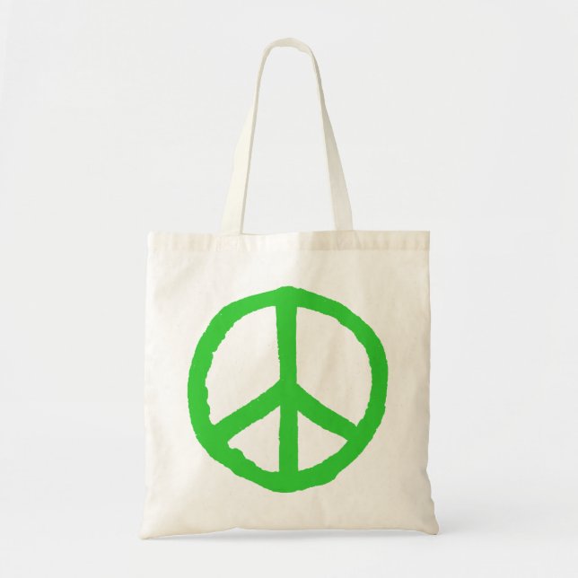 Rough Peace Symbol - Green Tote Bag (Front)