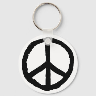 Rough Peace Symbol Key Ring