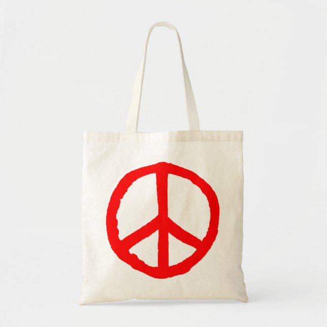 Rough Peace Symbol - Red Tote Bag (Front)