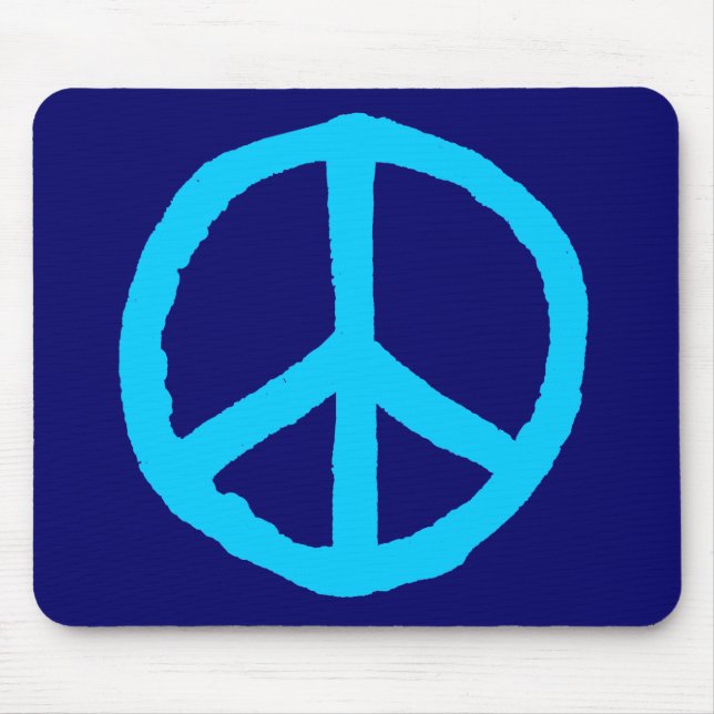 Rough Peace Symbol - Shades of Blue II Mouse Mat (Front)