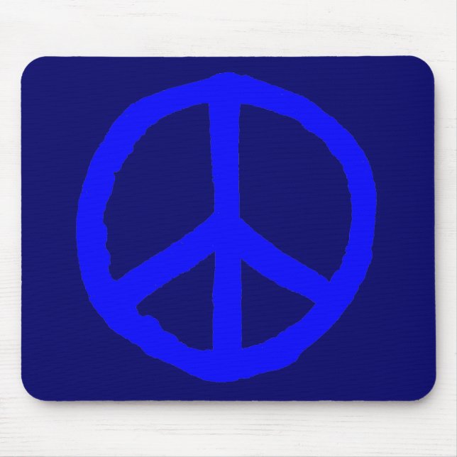 Rough Peace Symbol - Shades of Blue Mouse Mat (Front)