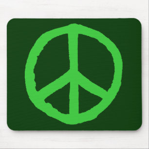 Rough Peace Symbol - Shades of Green Mouse Mat