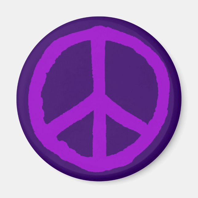 Rough Peace Symbol - Shades of Purple Magnet (Front)
