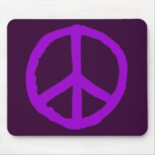 Rough Peace Symbol - Shades of Purple Mouse Mat