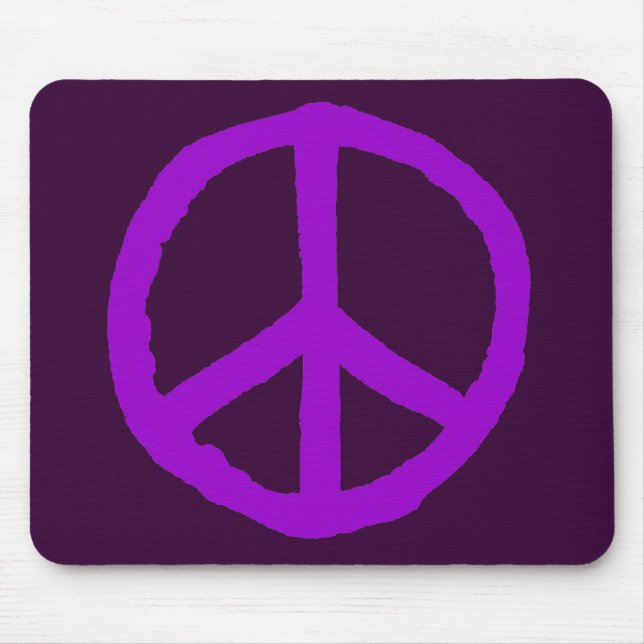 Rough Peace Symbol - Shades of Purple Mouse Mat (Front)