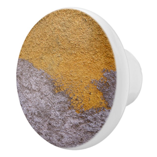 Rough Raw Beton Construction Wall Yelllow Grey Ceramic Knob (Right)