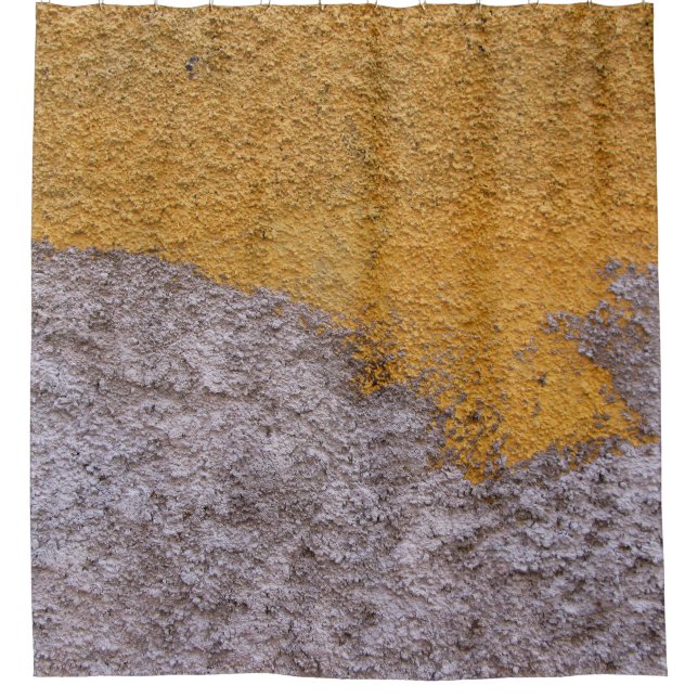 Rough Raw Beton Construction Wall Yelllow Grey Shower Curtain (Front)