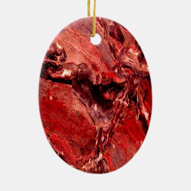 Rough Red Rocks Mars Ceramic Tree Decoration (Back)