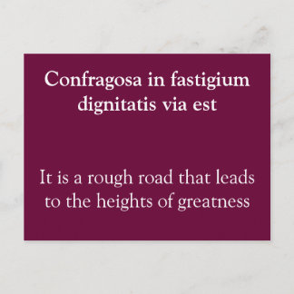 Rough road leads to greatness - Seneca quote Postcard