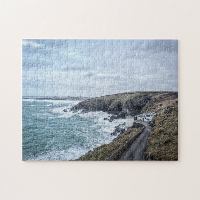 Rough Sea at Newquay Cornwall Photographic Jigsaw Puzzle (Horizontal)