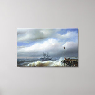 Rough Sea in Stormy Weather, 1846 Canvas Print