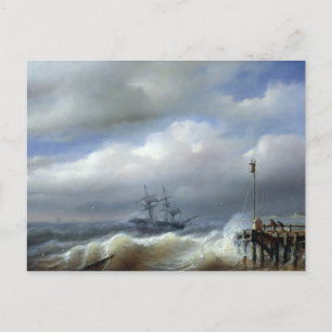 Rough Sea in Stormy Weather, 1846 Postcard